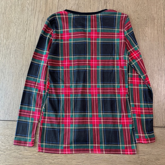 Chaps Holiday Plaid Henley Top Loungewear Size Medium - Picture 7 of 7